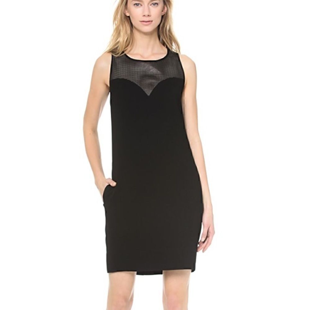 L’AGENCE Sweetheart Dress with Leather